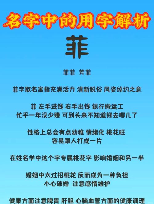 菲烊这个名字中菲字的寓意是什么？