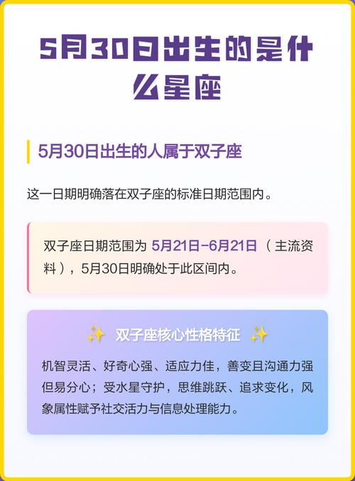 5月30日出生的人属于哪个星座？
