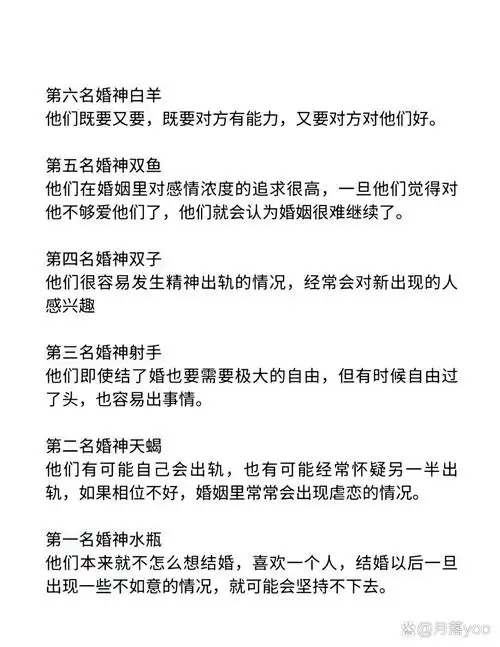 哪个星座男性离婚率最高？十二星座离婚率排行榜揭晓！