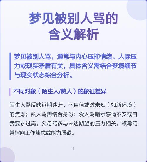 梦见自己骂别人是什么心理暗示或梦境含义？