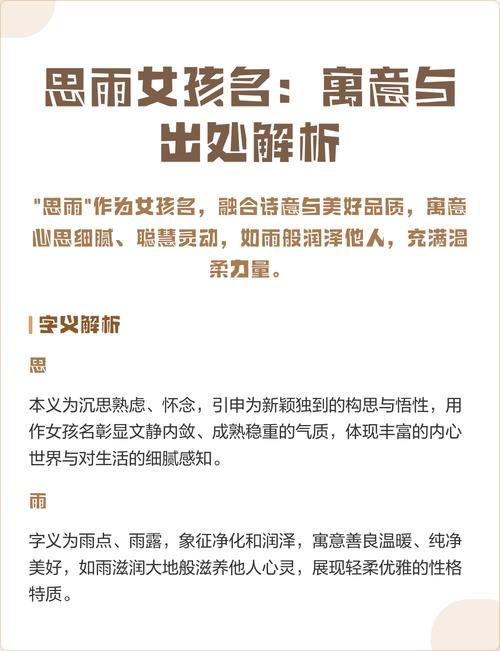 思雨这个名字的寓意是什么？