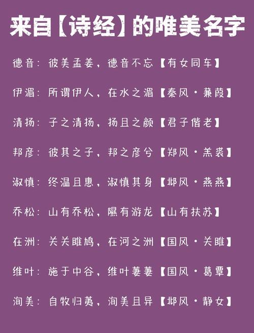 诗经中有没有哪些灵动多姿的女孩名字可依参考？