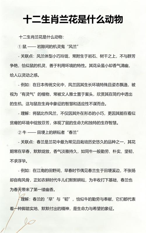 十二生肖中，兰花究竟属于哪个生肖动物呢？
