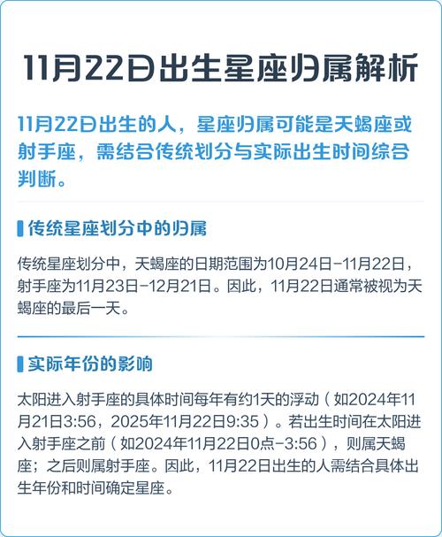 11月22日出生的女生属于哪个星座？