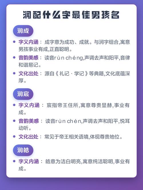 取男孩名字时润字搭配哪个字比较好？