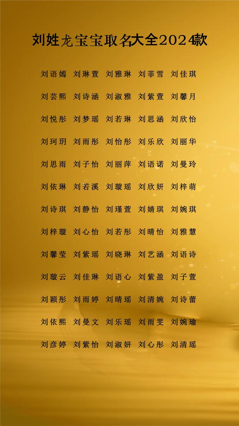 刘姓起个什么好听的名字呢？有没有什么好建议？