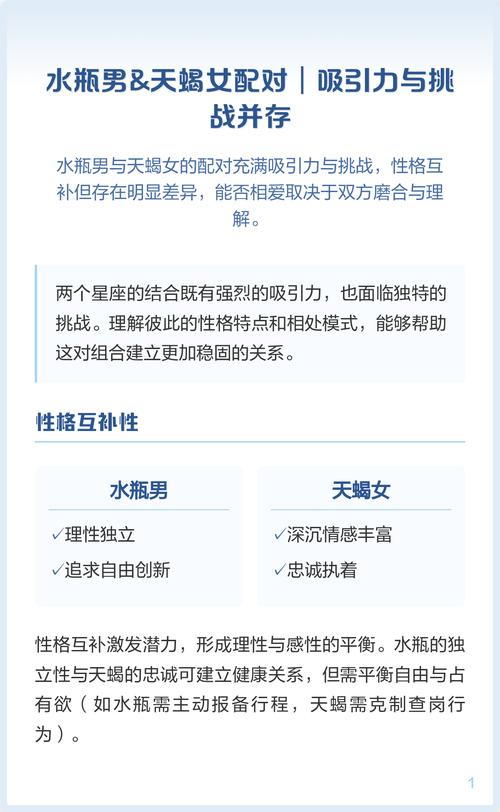 天蝎男与水瓶女搭配是否真的不合适？