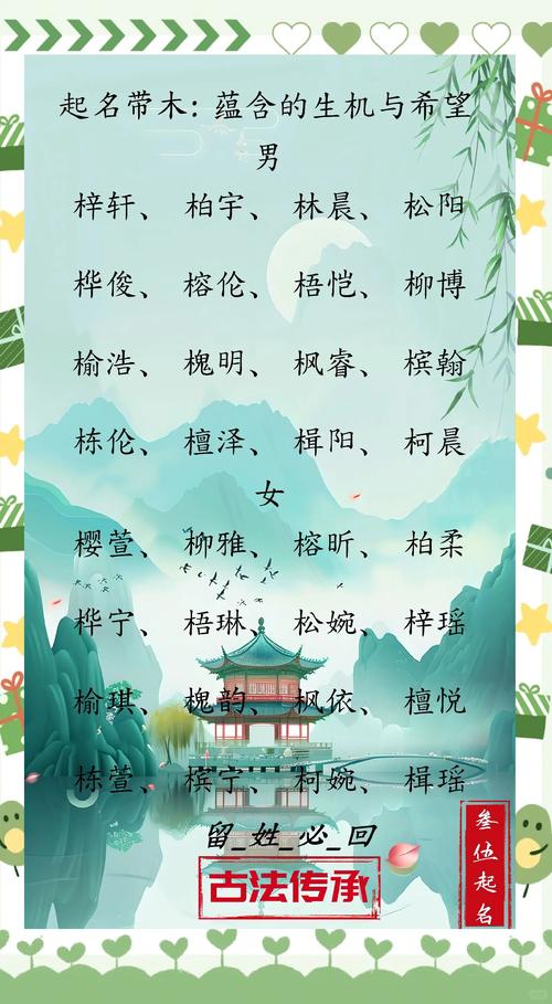 有哪些带木字的男孩名字大全推荐？