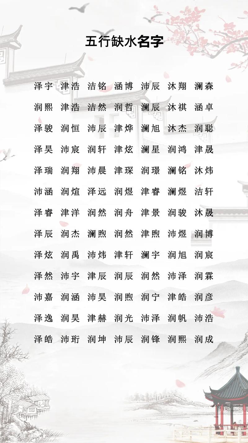五行缺水的人如何取名字，有没有取名字大全推荐？