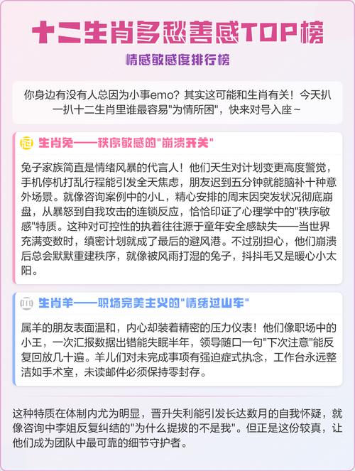 哪个生肖的人多愁善感？