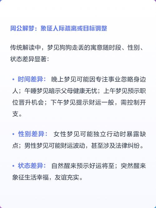 梦见狗丢失了预示着什么含义或象征？