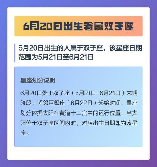 6月20日左右出生的人属于哪个星座？