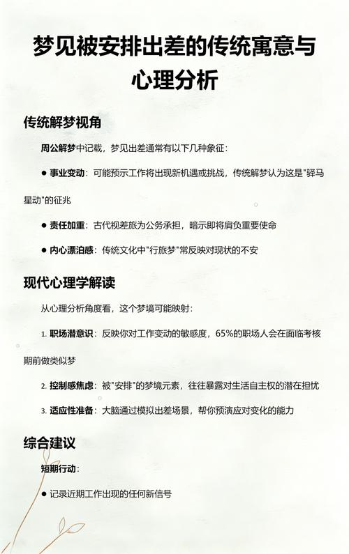 梦见自己要出差预示着什么征兆？