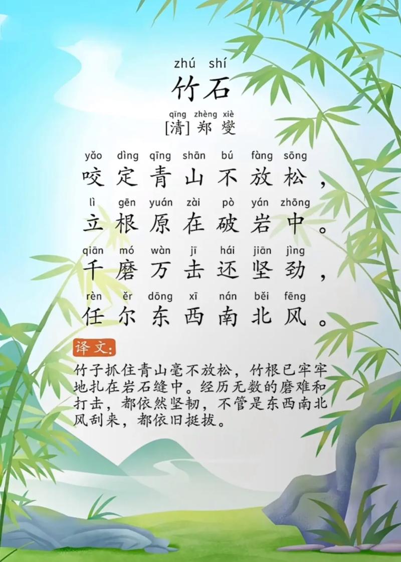 竹石作者名字的拼音怎么读？请详细解释一下。