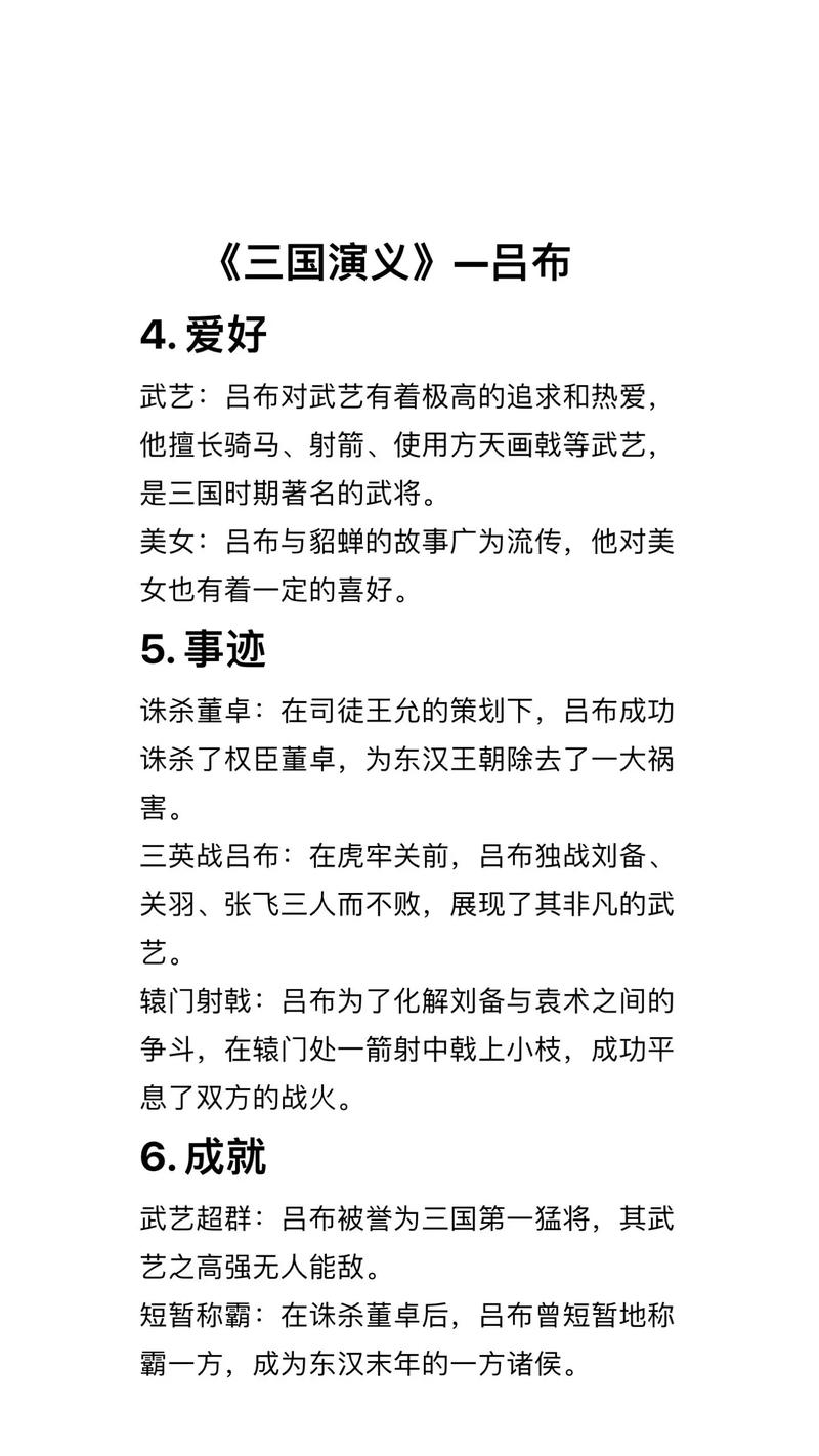 吕布性格特点用四字词语概括，如何表述成一个问题？