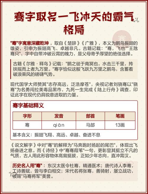 骞字取名是否凶吉？有哪些大忌需要注意？