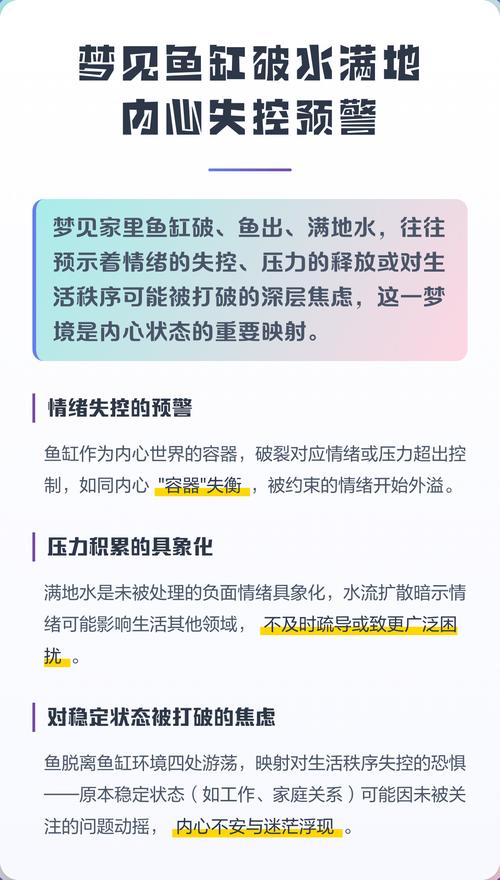 梦见鱼缸破碎预示着什么这梦境是否意味着不好的预兆？
