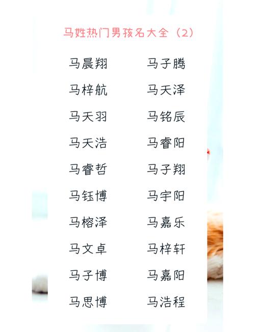 马姓鸡年男孩取什么名字既吉祥又独特？