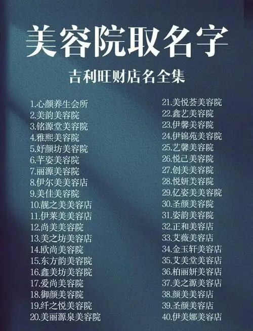 如何给私人美容工作室起一个霸气又吸引人的名字？