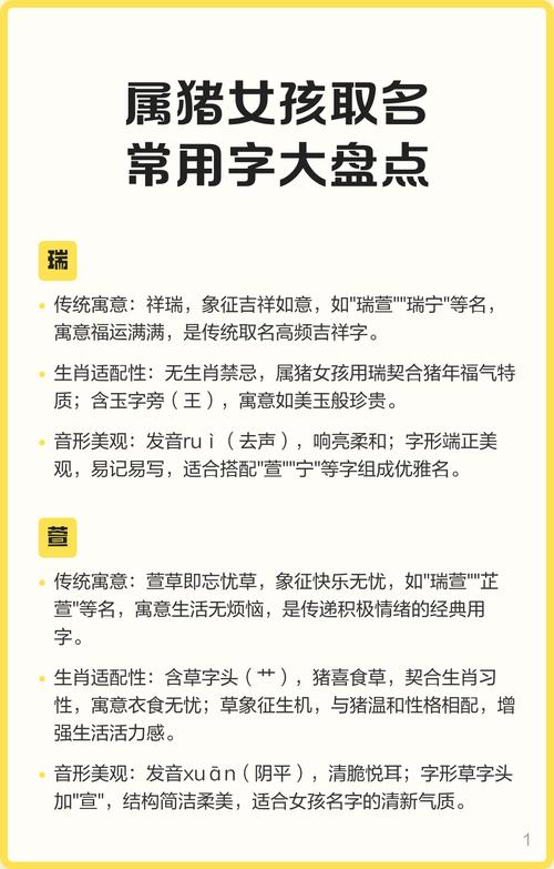 属猪的女孩取名，有没有什么字特别适合用作女宝宝名字呢？