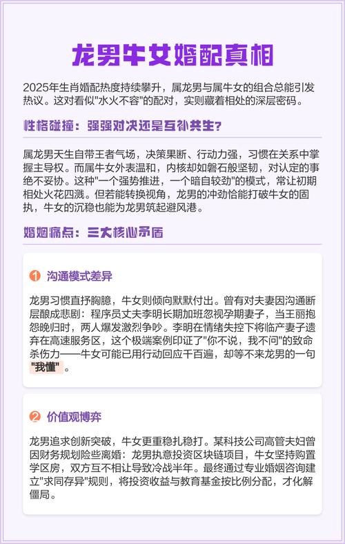 属龙女性与属牛男性结婚，他们的婚姻匹配度如何？