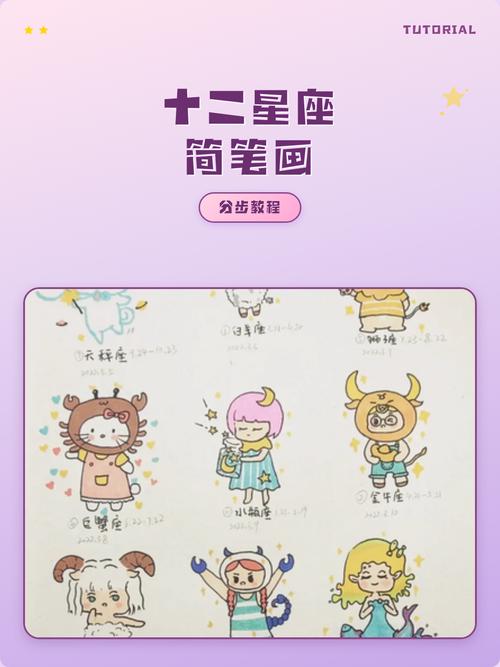 如何从头到脚绘制十二星座的可爱小人物角色？