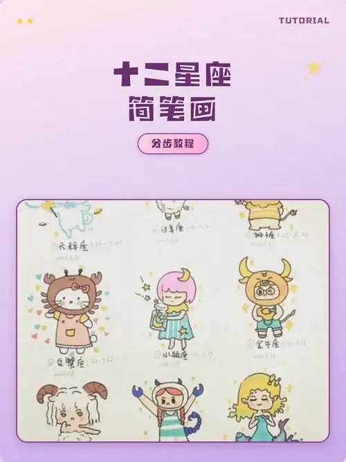 如何绘制十二星座简笔画小娃娃？