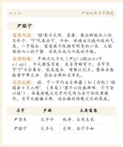 尹姓女孩名字中，有没有富有诗意的丹字取名建议？