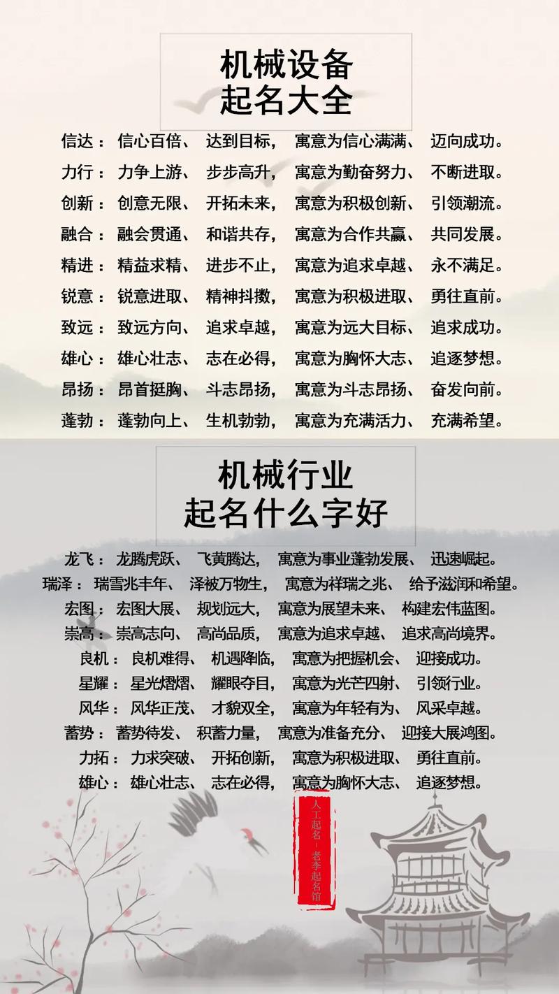 有哪些大气新颖的机械厂名字推荐？