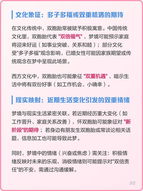 梦见自己生了双胞胎预示着什么？有什么特殊含义吗？