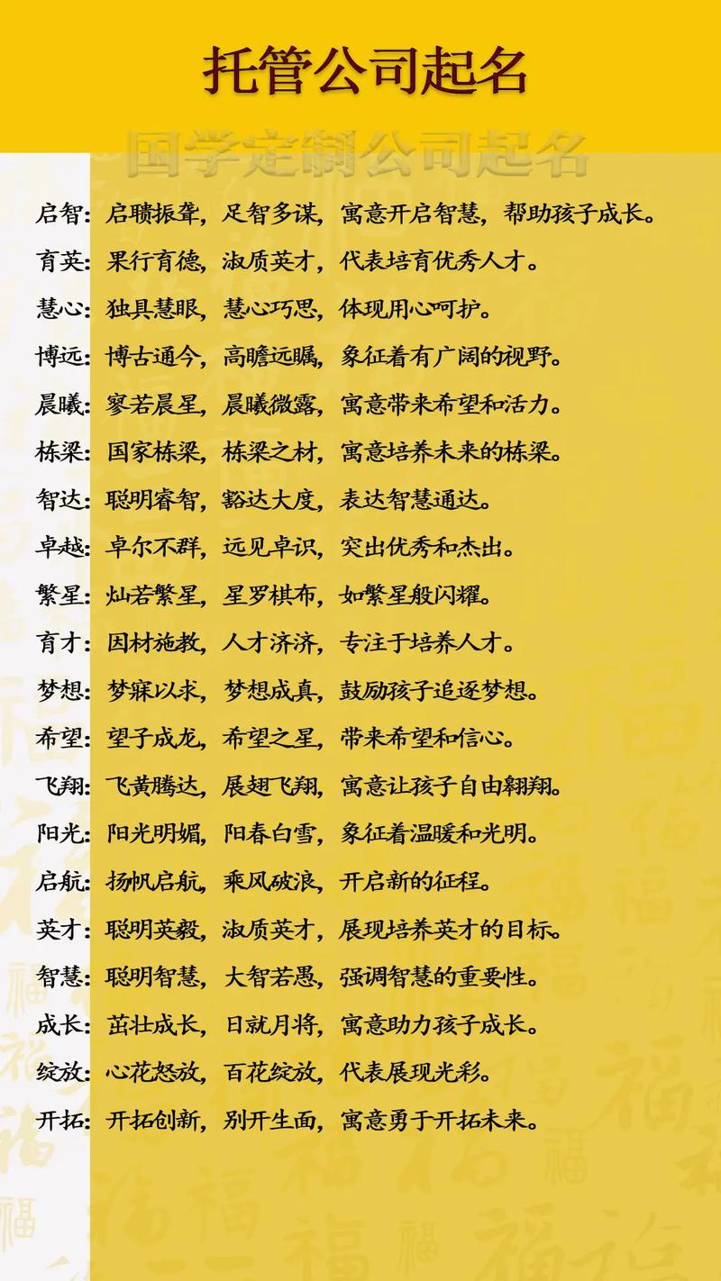 如何为托管机构起一个既吸引人又专业的名字？