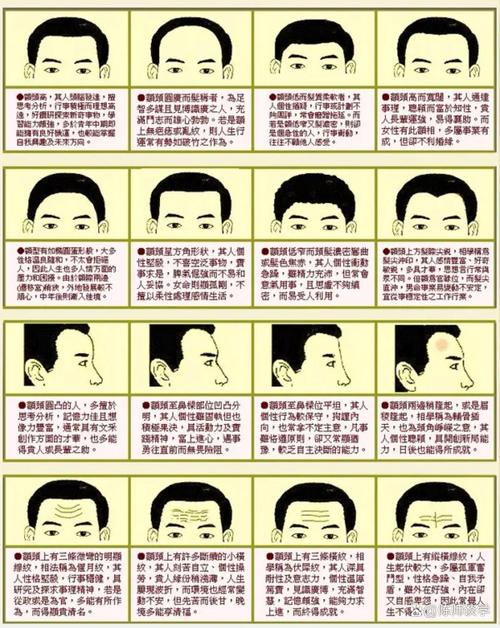 额头面相图解，哪种额头蕞好堪？