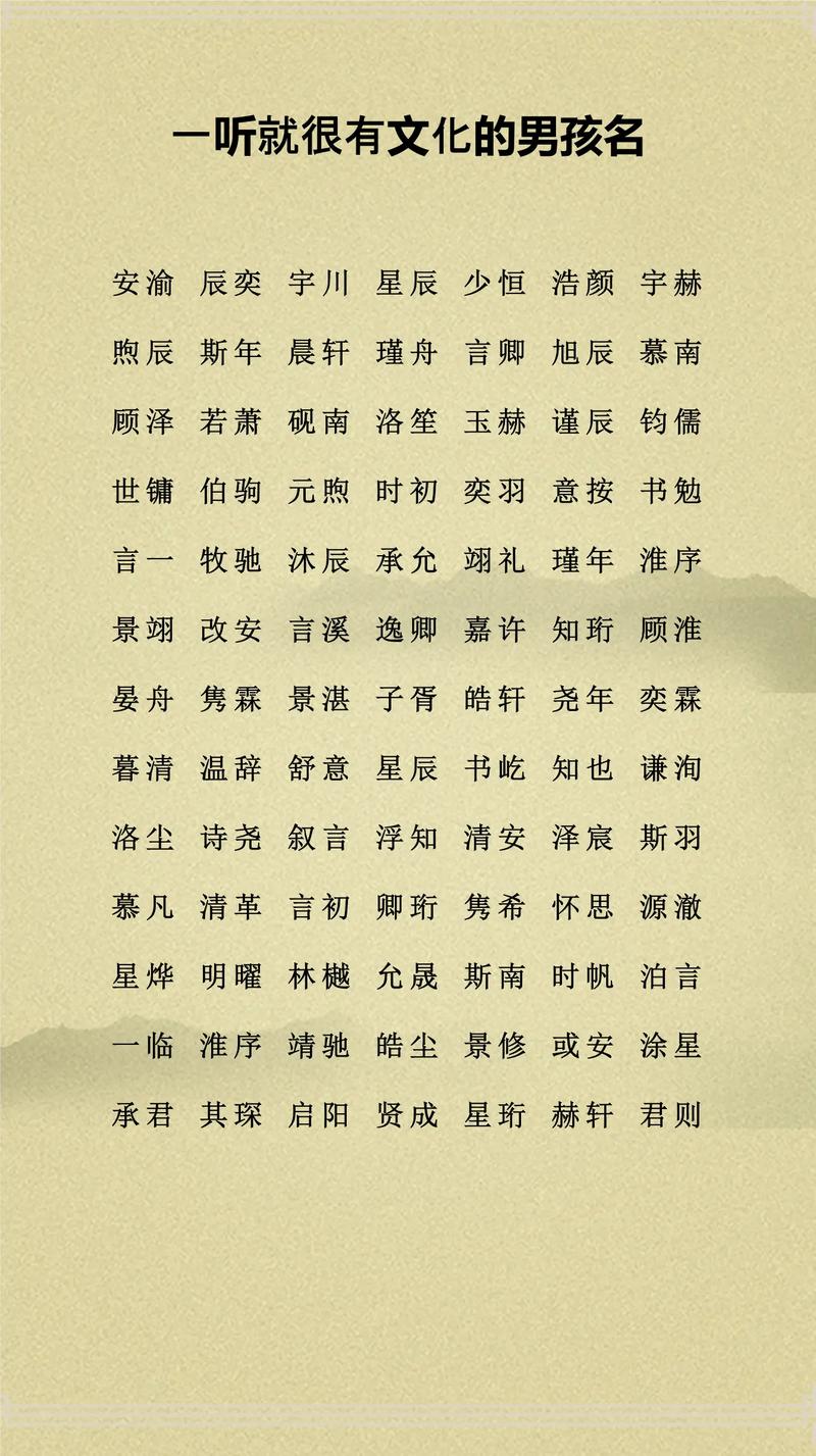 有哪些好听的男孩名字，像温柔一样让人感觉温暖？