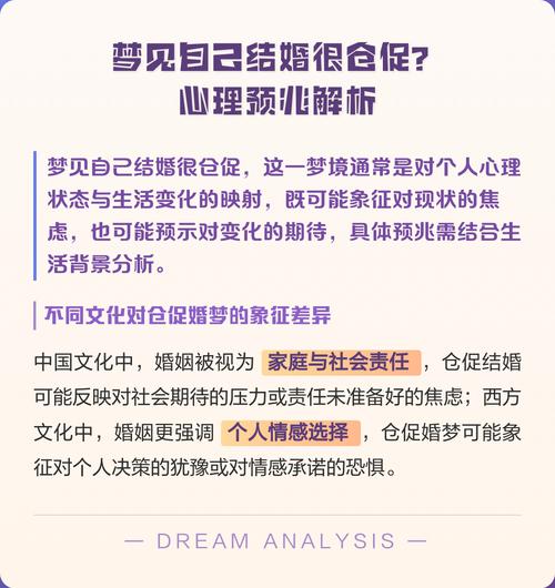 梦见仓促结婚且毫无准备，这预示着什么？