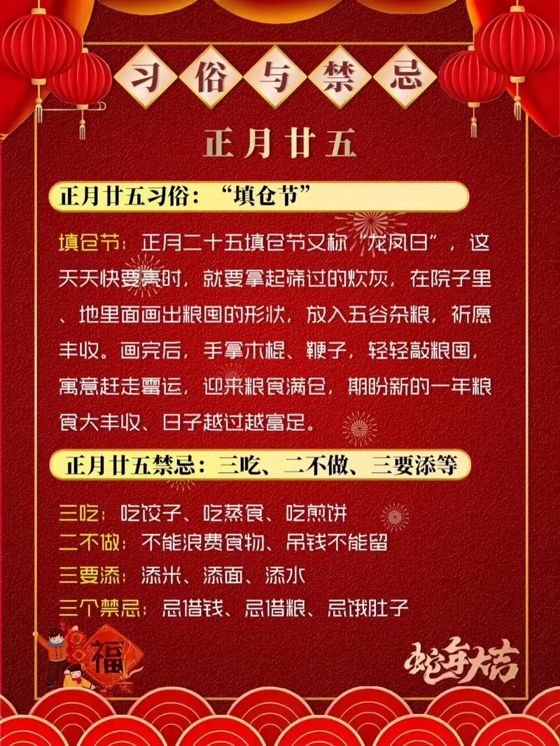 正月二十五填仓节的来历和习俗具体是怎样的节日？