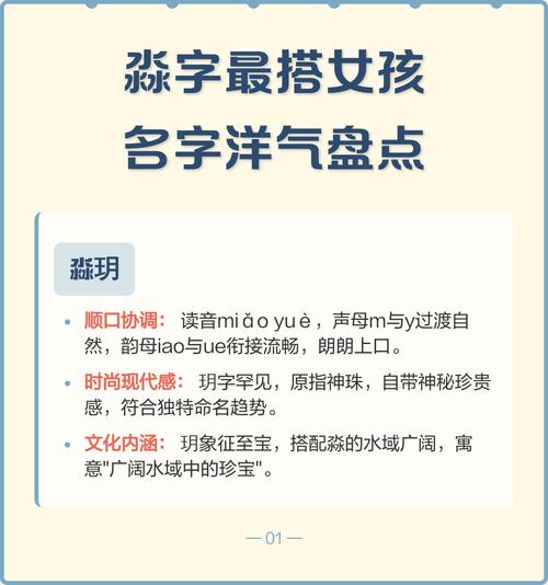 有哪些字与淼搭配，寓意美好且洋气，适合用作女孩名字？
