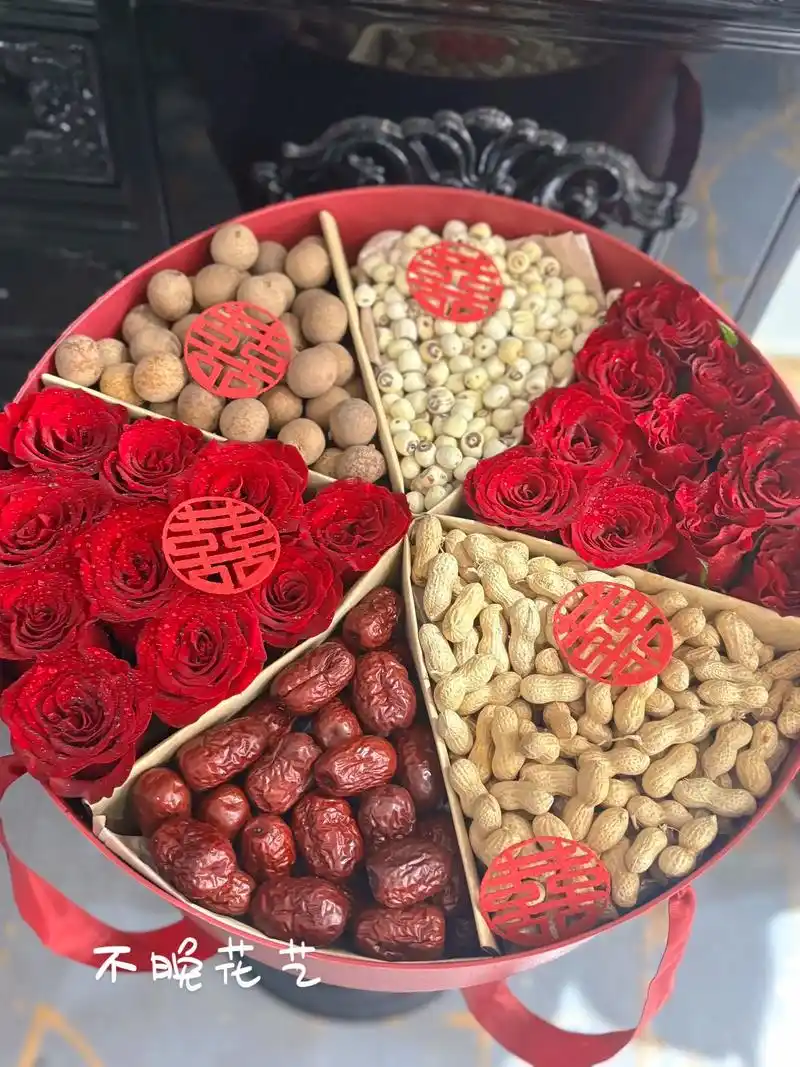 红枣花生桂圆果盘在结婚传统中的寓意是什么？