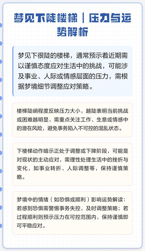 梦见下楼梯很危险很害怕是什么征兆，预示着什么不好的事情即将发生？