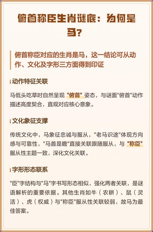 俯首称臣的生肖是哪个？