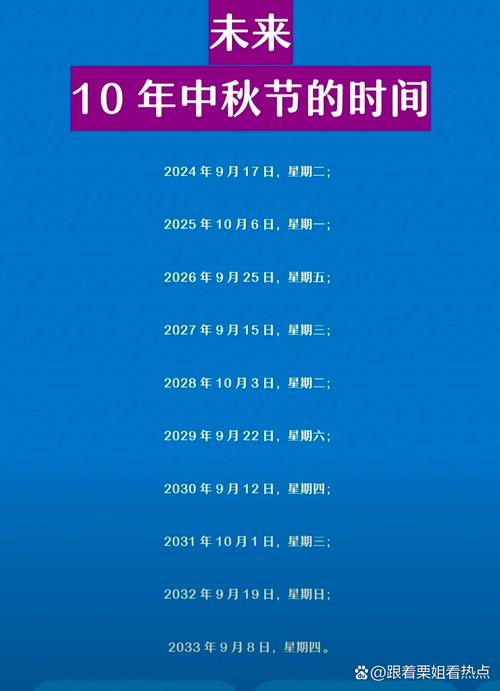 明年中秋节是哪一天？