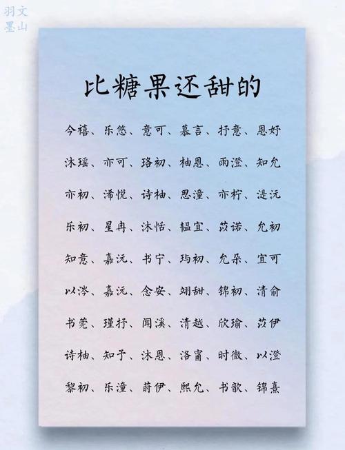 有哪些字可以代表甜的寓意，用来表达甜美之意？