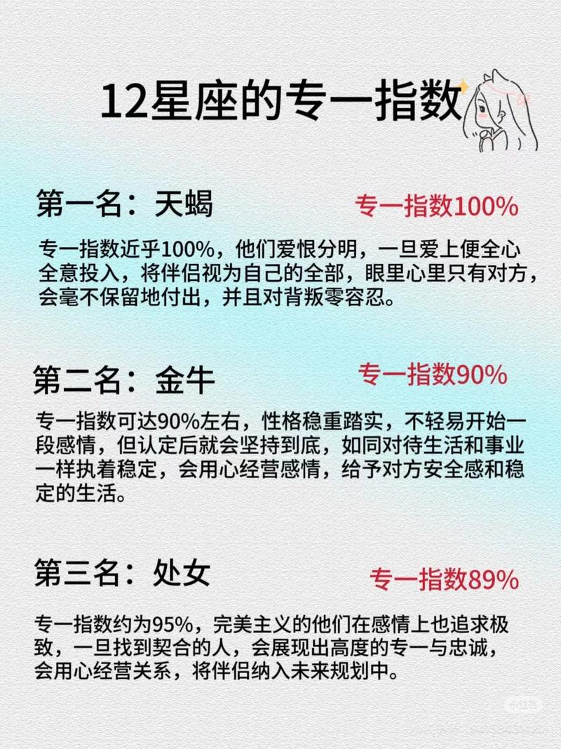 哪个星座的女生在感情中最为专一？