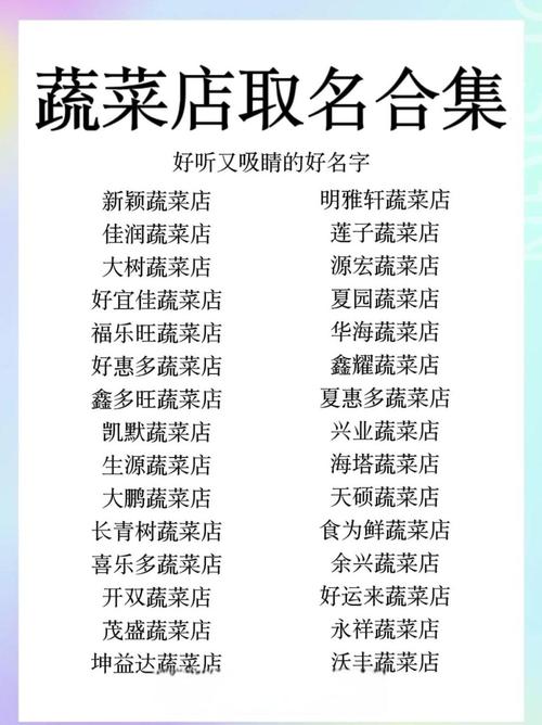 蔬菜批发店如何起一个既吸引人又好记的名字？