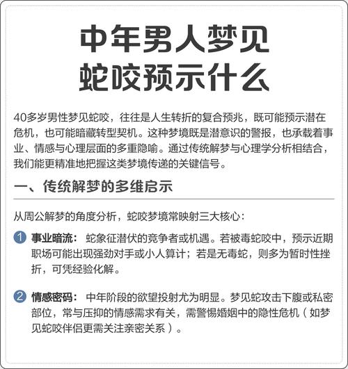 男人晚上Zuo梦梦见蛇咬妈妈，这预示着什么含义？