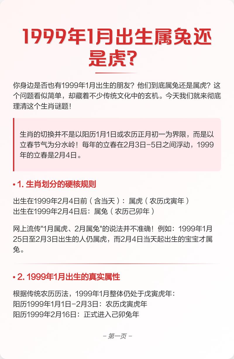 1999年出生的人属什么生肖，具体计算方法是什么？