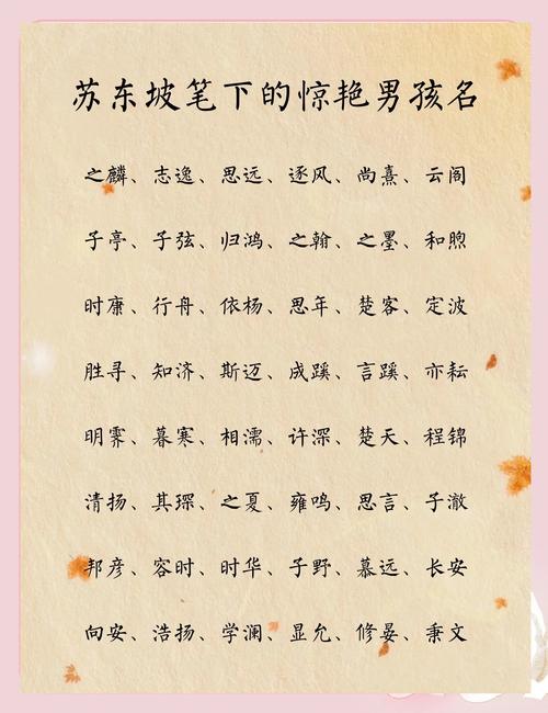 有没有富有诗意的男孩名字推荐？