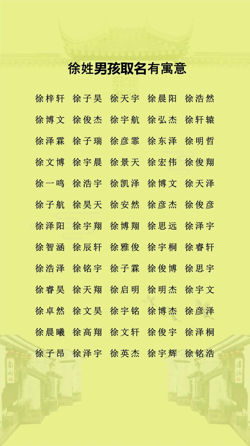 属虎的徐姓男孩五行相生，有没有什么好名字推荐？