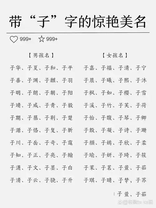 子字开头的女孩名字有哪些？