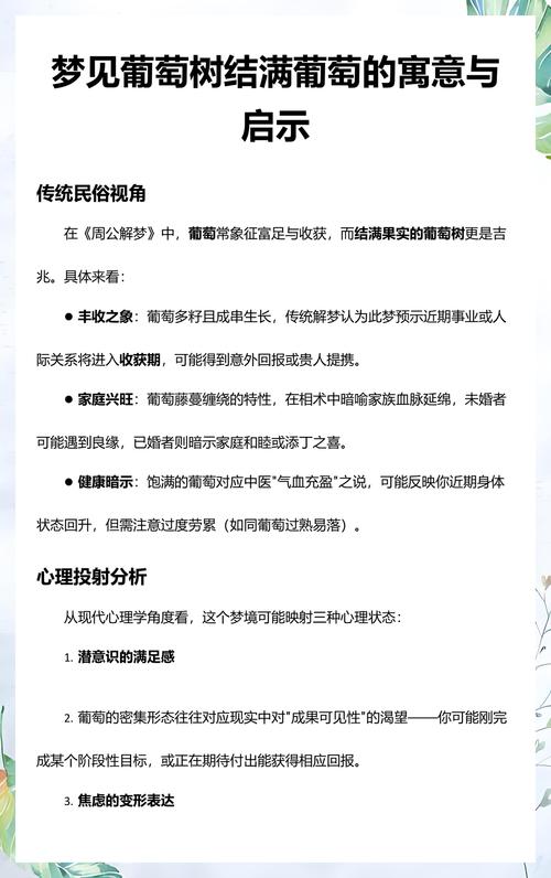 孕妇梦见树上挂满葡萄是什么寓意或象征？
