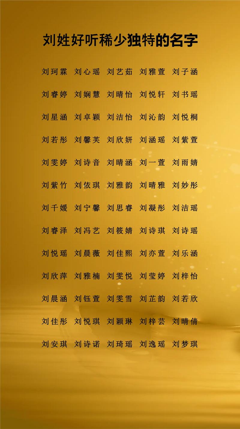 刘姓起个什么好听的名字呢？有没有什么好建议？